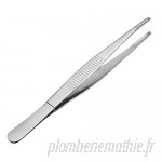 ZCHXD 5.5-Inch Stainless Steel Straight Blunt Tweezers with Serrated Tip  B07SLVQMSY